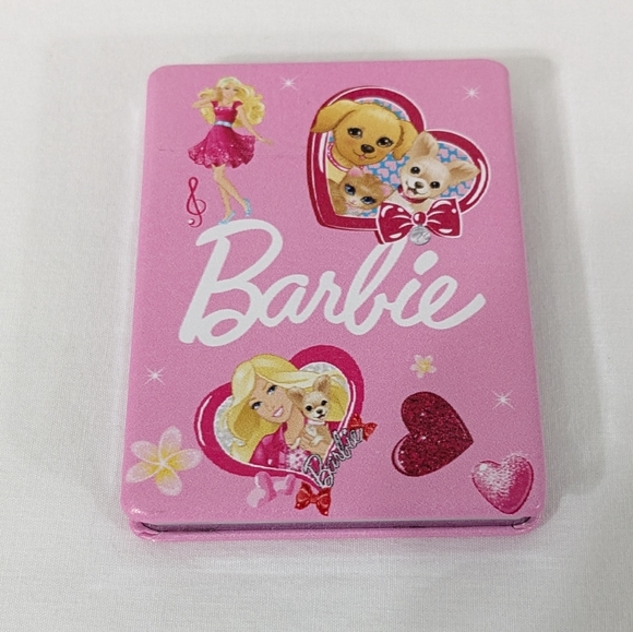 Barbie Pink Heart Rectangle Double Sided Portable Folding Compact Mirror, NEW - Picture 4 of 6